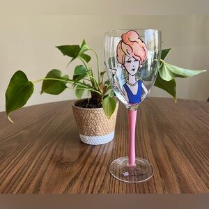 Hand painted Funny Wine Glass -Hot  Flashes Theme New